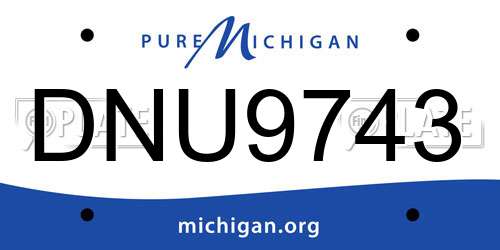 DNU9743 Michigan License Plate