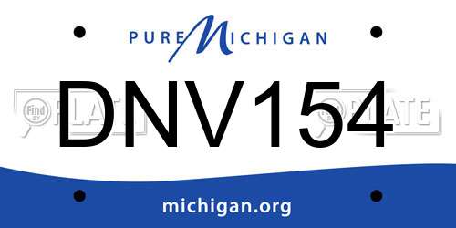 DNV154 Michigan License Plate