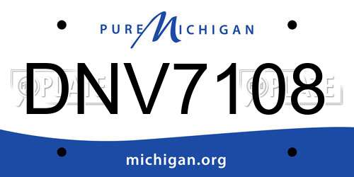DNV7108 Michigan License Plate