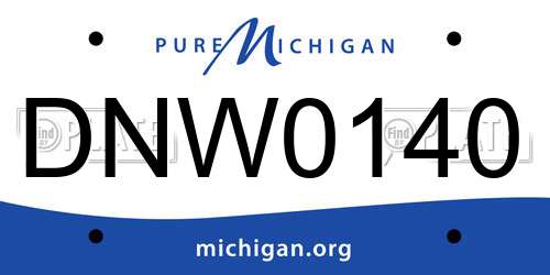 DNW0140 Michigan License Plate