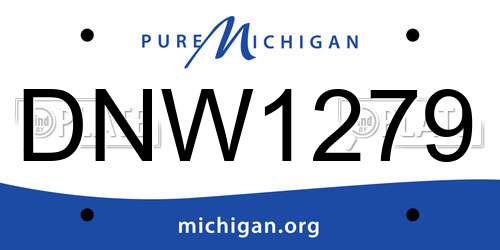 DNW1279 Michigan License Plate