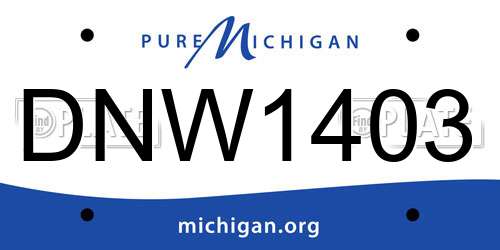 DNW1403 Michigan License Plate