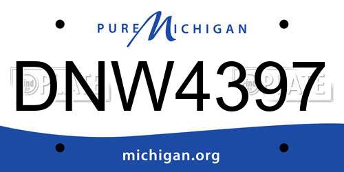 DNW4397 Michigan License Plate