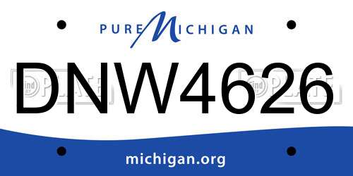 DNW4626 Michigan License Plate