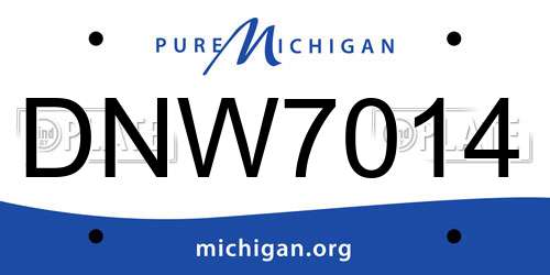 DNW7014 Michigan License Plate