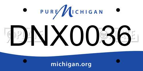 DNX0036 Michigan License Plate