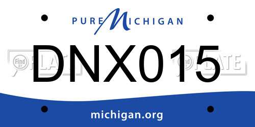 DNX015 Michigan License Plate