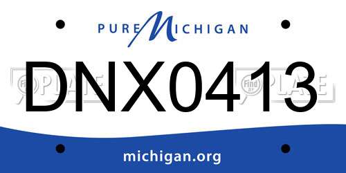 DNX0413 Michigan License Plate