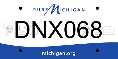 DNX068 Michigan License Plate