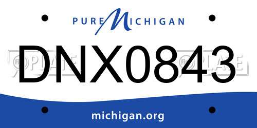 DNX0843 Michigan License Plate