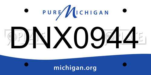 DNX0944 Michigan License Plate