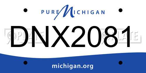 DNX2081 Michigan License Plate