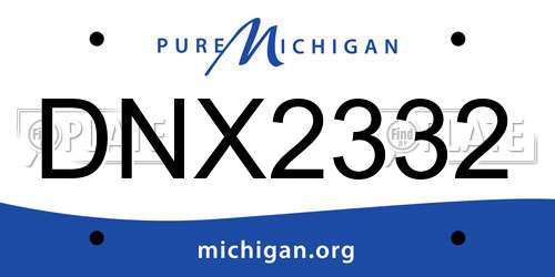 DNX2332 Michigan License Plate