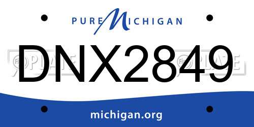 DNX2849 Michigan License Plate