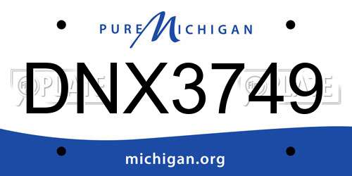 DNX3749 Michigan License Plate