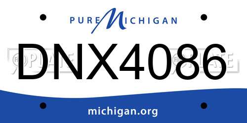 DNX4086 Michigan License Plate