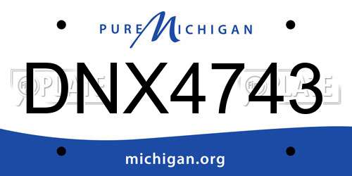 DNX4743 Michigan License Plate