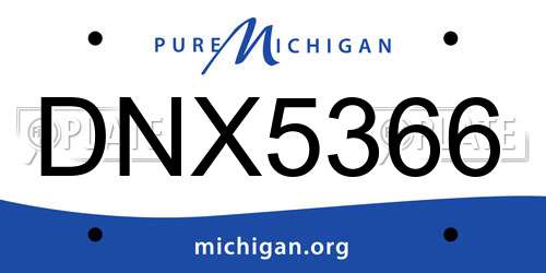DNX5366 Michigan License Plate