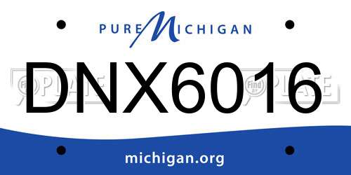DNX6016 Michigan License Plate