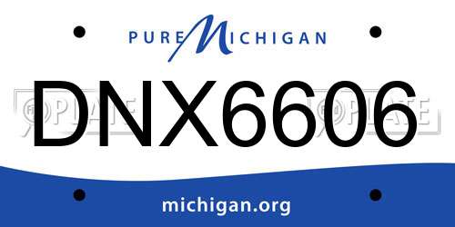DNX6606 Michigan License Plate