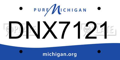 DNX7121 Michigan License Plate