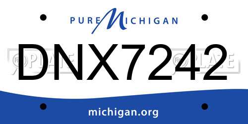 DNX7242 Michigan License Plate