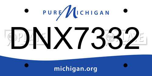 DNX7332 Michigan License Plate