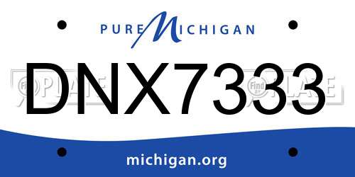 DNX7333 Michigan License Plate