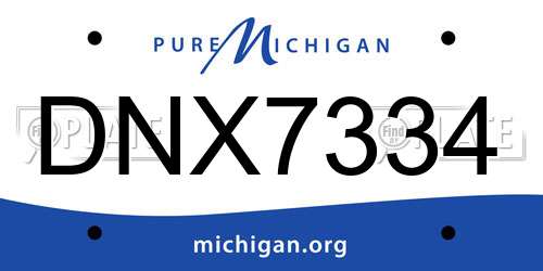 DNX7334 Michigan License Plate