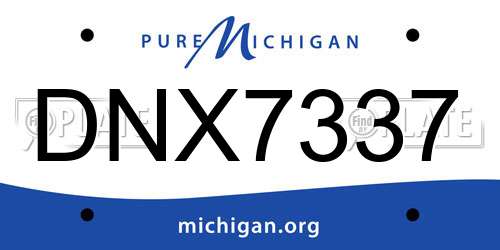 DNX7337 Michigan License Plate