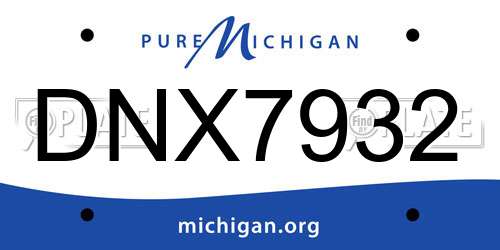 DNX7932 Michigan License Plate