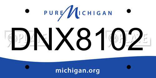 DNX8102 Michigan License Plate