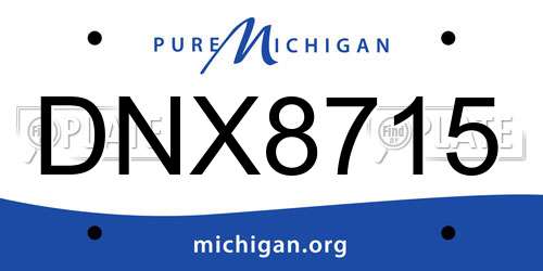 DNX8715 Michigan License Plate