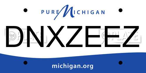 DNXZEEZ Michigan License Plate