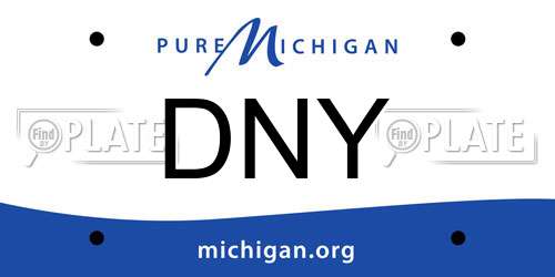 DNY Michigan License Plate