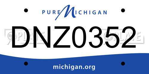 DNZ0352 Michigan License Plate