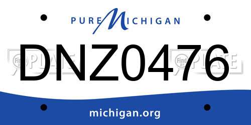 DNZ0476 Michigan License Plate