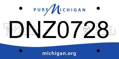 DNZ0728 Michigan License Plate