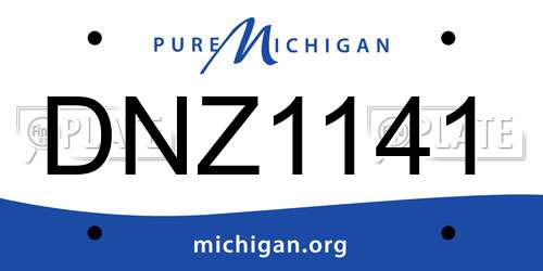DNZ1141 Michigan License Plate