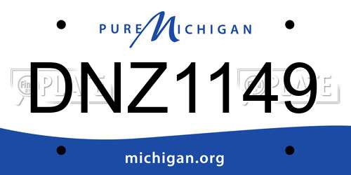 DNZ1149 Michigan License Plate