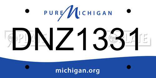 DNZ1331 Michigan License Plate