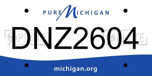 DNZ2604 Michigan License Plate