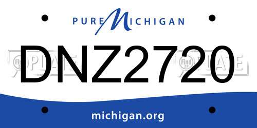 DNZ2720 Michigan License Plate