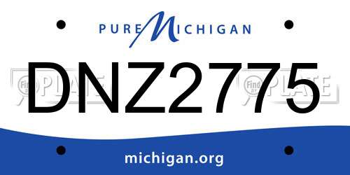 DNZ2775 Michigan License Plate