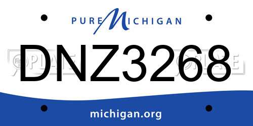 DNZ3268 Michigan License Plate