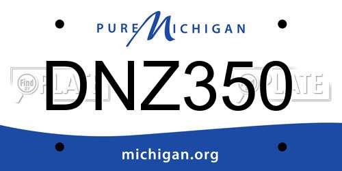 DNZ350 Michigan License Plate