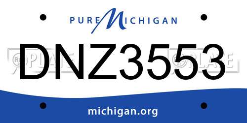 DNZ3553 Michigan License Plate