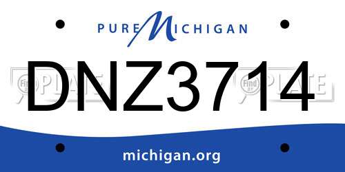 DNZ3714 Michigan License Plate