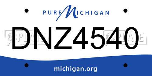 DNZ4540 Michigan License Plate