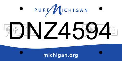 DNZ4594 Michigan License Plate